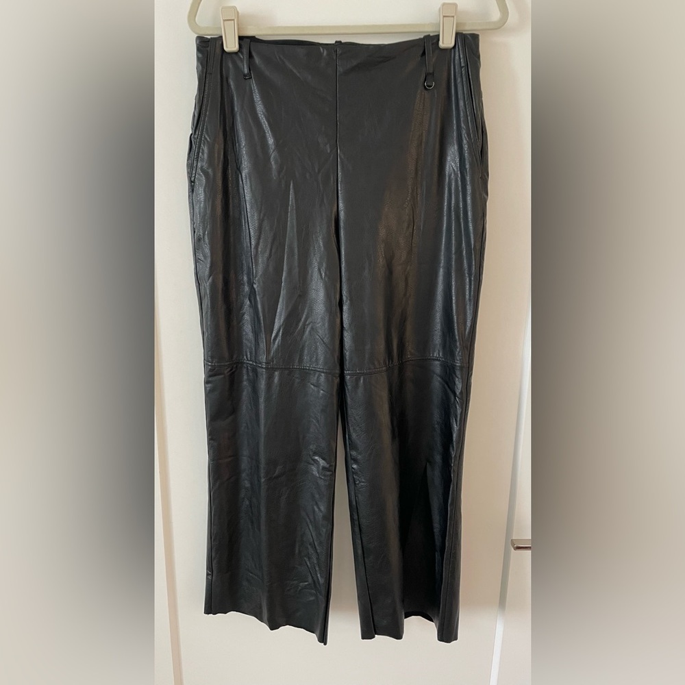 LYSSE Faux Leather Pull On Stretch Straight Leg Pants, Black, Large